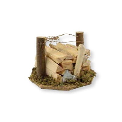 Houtblokken met bijl  5 cm  voor figuren van 10-12 cm