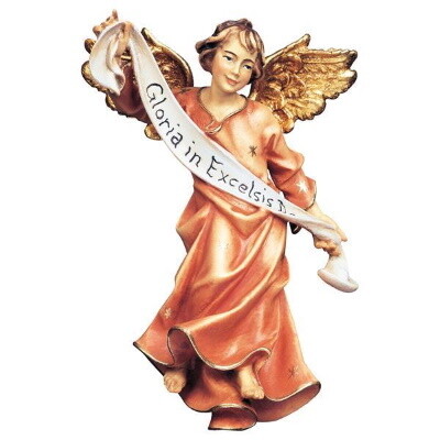 Engel Gloria in houtsnijwerk voor 15 cm figuren gekleurd