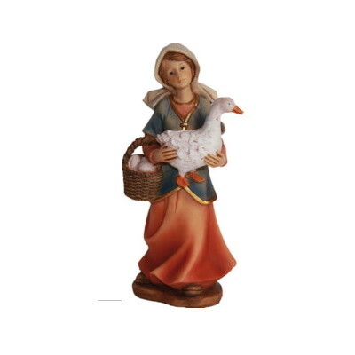 Herderin met gans 13.5 cm voor figuren van 15 cm