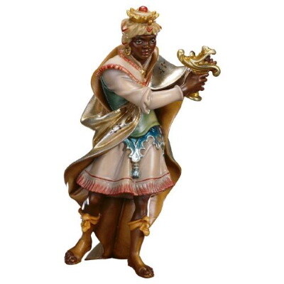 Koning Caspar in houtsnijwerk 15 cm gekleurd