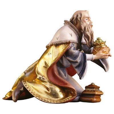 Koning Melchior in houtsnijwerk 15 cm gekleurd