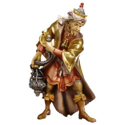 Koning Balthasar in houtsnijwerk 15 cm gekleurd