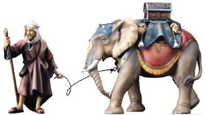 Olifant SET voor 15 cm figuren gekleurd