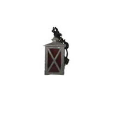 Lantaarn 3 cm METAAL, rood glas