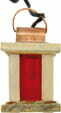 Lantaarn HOUT 4 cm, glas rood