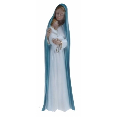 Onze Lieve Vrouw met kind 30 cm blauw-wit