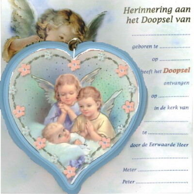 Kadertje Doopsel BLAUW met gebed in doosje