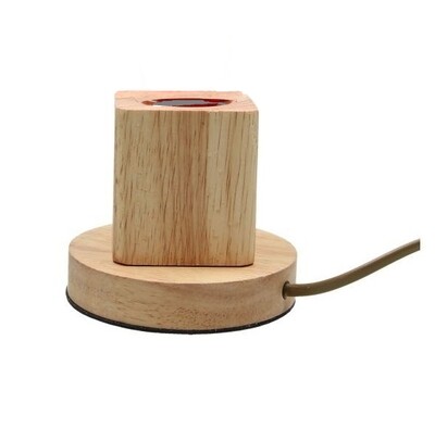 Voetje E27 220V HOUT naturel