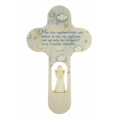 Kruis hout Kruis hout "Mijn lieve engelbewaarder" 21 cm