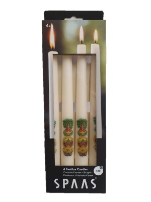 Set van 4 kaarsen 25 cm SCHERPENHEUVEL -ivoor-