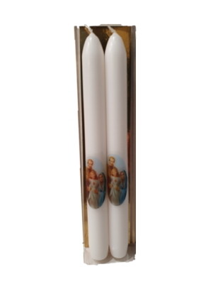 Set van 2 kaarsen 22 cm in doosje HEILIGE FAMILIE