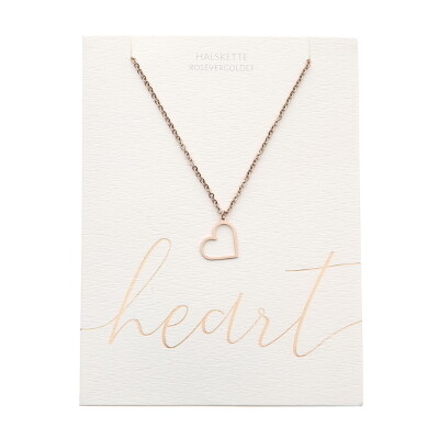 Ketting hart - 47 cm rose verguld