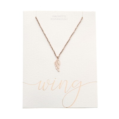 Ketting vleugel- 47 cm rose verguld