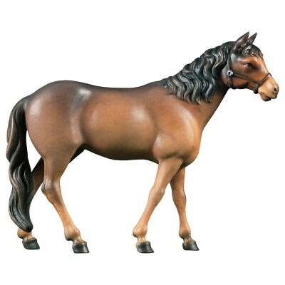 Paard in houtsnijwerk voor 15 cm figuren gekleurd