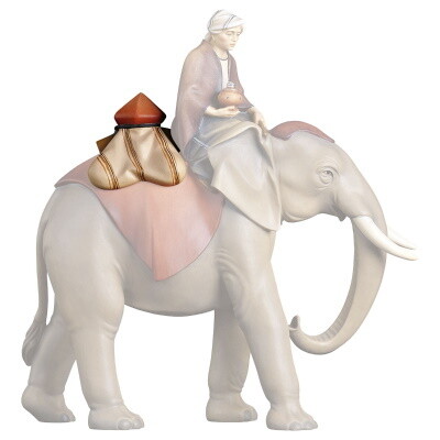 Zadel voor olifant 12 cm houtsnijwerk  &quot;wasserfarbe&quot; gekleurd