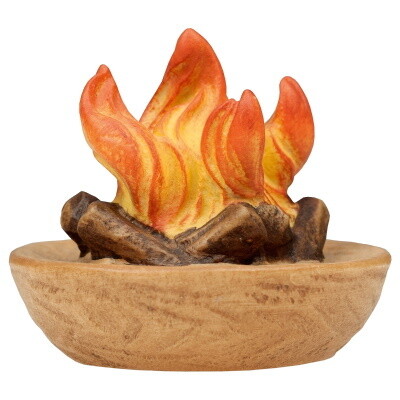 Vuur 12 cm houtsnijwerk  &quot;wasserfarbe&quot; gekleurd