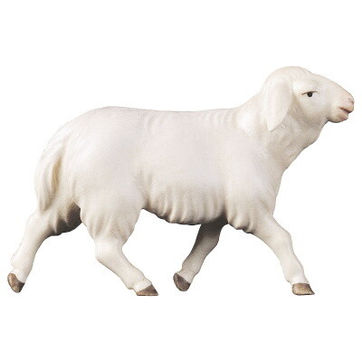 Schaap 12 cm houtsnijwerk  &quot;wasserfarbe&quot; gekleurd