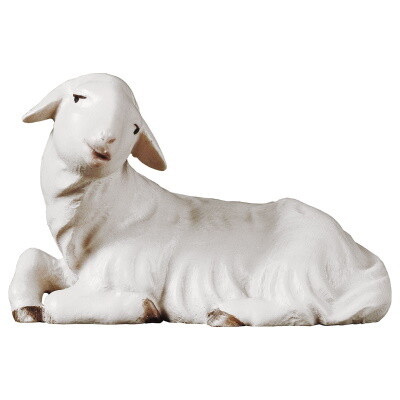 Schaap 12 cm houtsnijwerk  &quot;wasserfarbe&quot; gekleurd