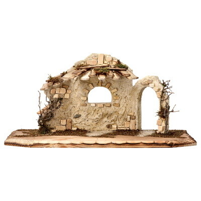 Stal voor 12 cm figuren houtsnijwerk 50 x 22 x 25 cm