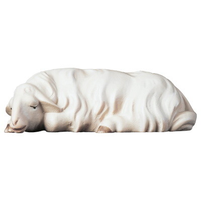 Schaap 12 cm houtsnijwerk  &quot;wasserfarbe&quot; gekleurd