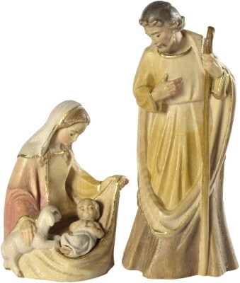 Heilige Familie houtsnijwerk gekleurd 12 cm LEONIE