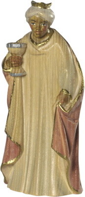 Koning houtsnijwerk gekleurd 12 cm LEONIE