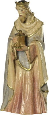 Koning houtsnijwerk gekleurd 12 cm LEONIE