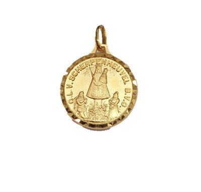 Medaille Scherpenheuvel en Heilig Hart 23 mm PLAQUE OR