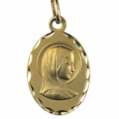 Medaille Onze Lieve Vrouw 16x12 mm GOUD 375/1000