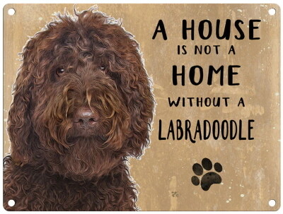 LABRADOODLE donker metal sign 30 cm x 40 cm LABRADOODLE donker metal sign 30 cm x 40 cm