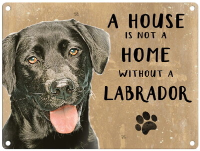 LABRADOR zwart metal sign 30 cm x 40 cm