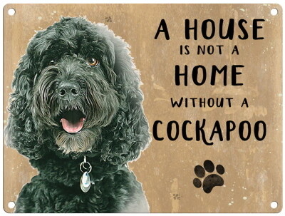 COCKAPOO donker metal sign 30 cm x 40 cm
