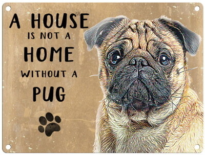 PUG - MOPS - metal sign 30 cm x 40 cm