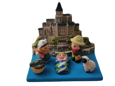 Kerstset Mont Saint Michel  7 x 8 cm
