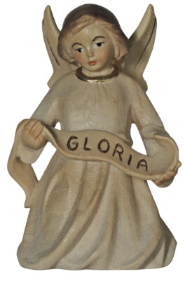 Engel houtsnijwerk gekleurd 12 cm LEONIE