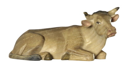 Os houtsnijwerk gekleurd 12 cm LEONIE