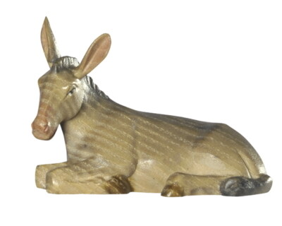 Ezel houtsnijwerk gekleurd 12 cm LEONIE