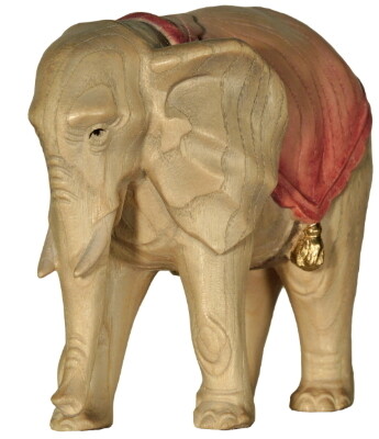 Olifant houtsnijwerk gekleurd 12 cm LEONIE