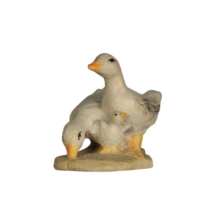 Ganzen houtsnijwerk gekleurd 12 cm LEONIE