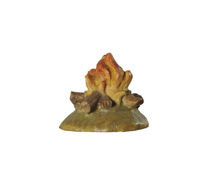 Vuur houtsnijwerk gekleurd 12 cm LEONIE