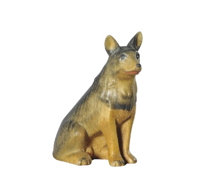 Hond houtsnijwerk gekleurd 12 cm LEONIE