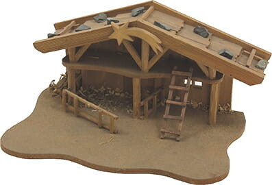 Kerststal 33 X 22 X 17 cm voor figuren 6 -8 cm Kerststal 33 X 22 X 17 cm voor figuren 6 -8 cm