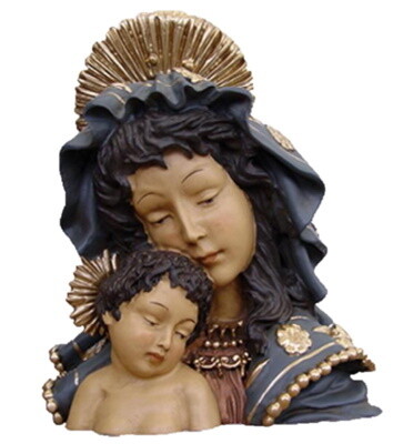 Buste Madonna met kind 34 cm