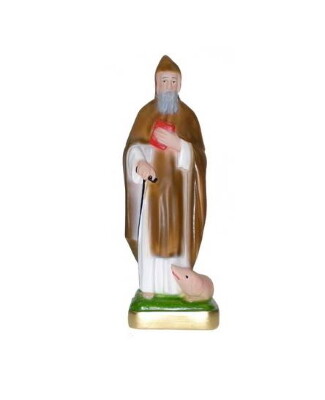 Antonius Abt- met varken -   24 cm - gips -