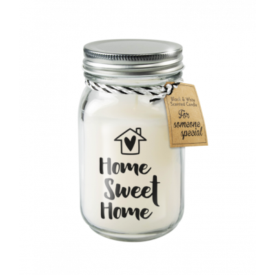 Black &amp; White scented candles - Home sweet home