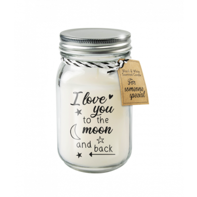 Black &amp; White scented candles - To the moon and back