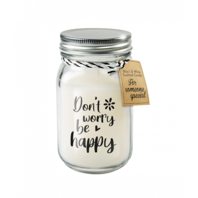 Black &amp; White scented candles - Don&#39;t worry be happy