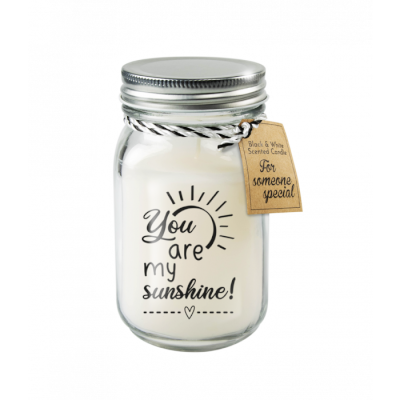 Black &amp; White scented candles - You are my sunshine