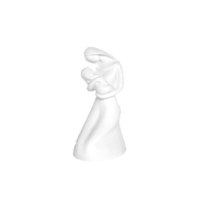 Onze Lieve Vrouw met kind 25 cm granietsteen wit
