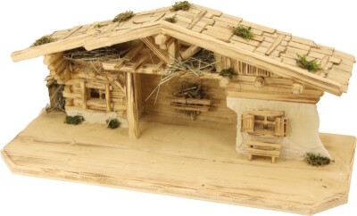 Kerststal FLOß 70 x 30 x 32 cm voor 10 - 12 cm figuren Kerststal FLOß 70 x 30 x 32 cm voor 10 - 12 cm figuren